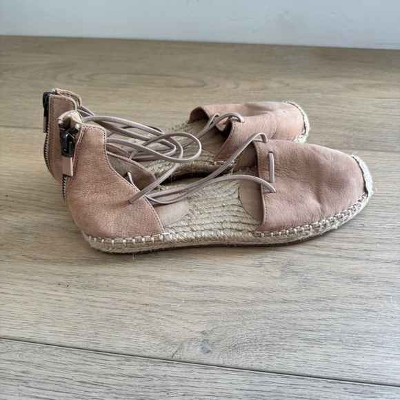Eileen Fisher Tan Leather Espadrille Sandals - Picture 3 of 6